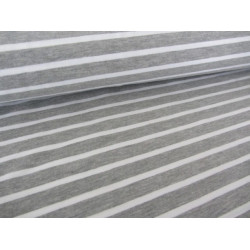 Stretchjersey Ringeljersey Streifen grau weiß